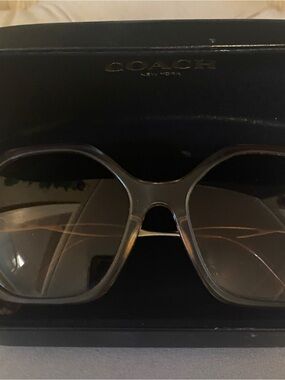 Coach Translucent Brown Frame Sunglasses with Gradient Brown Lenses